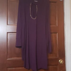Plum tunic with gold embellishments